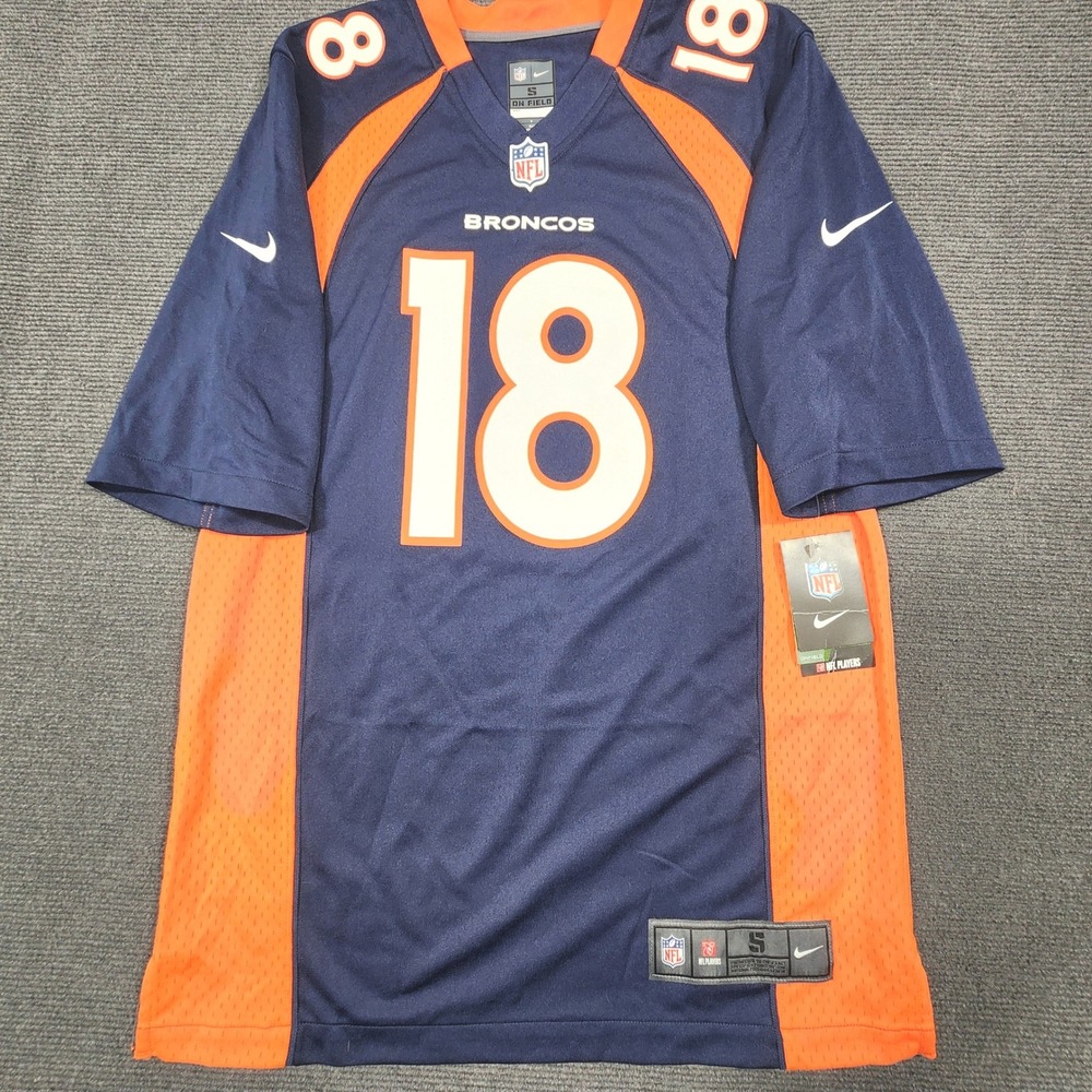 Nike Denver Broncos NFL Jersey Mens Small Blue Peyton Manning 18 On Field NWT